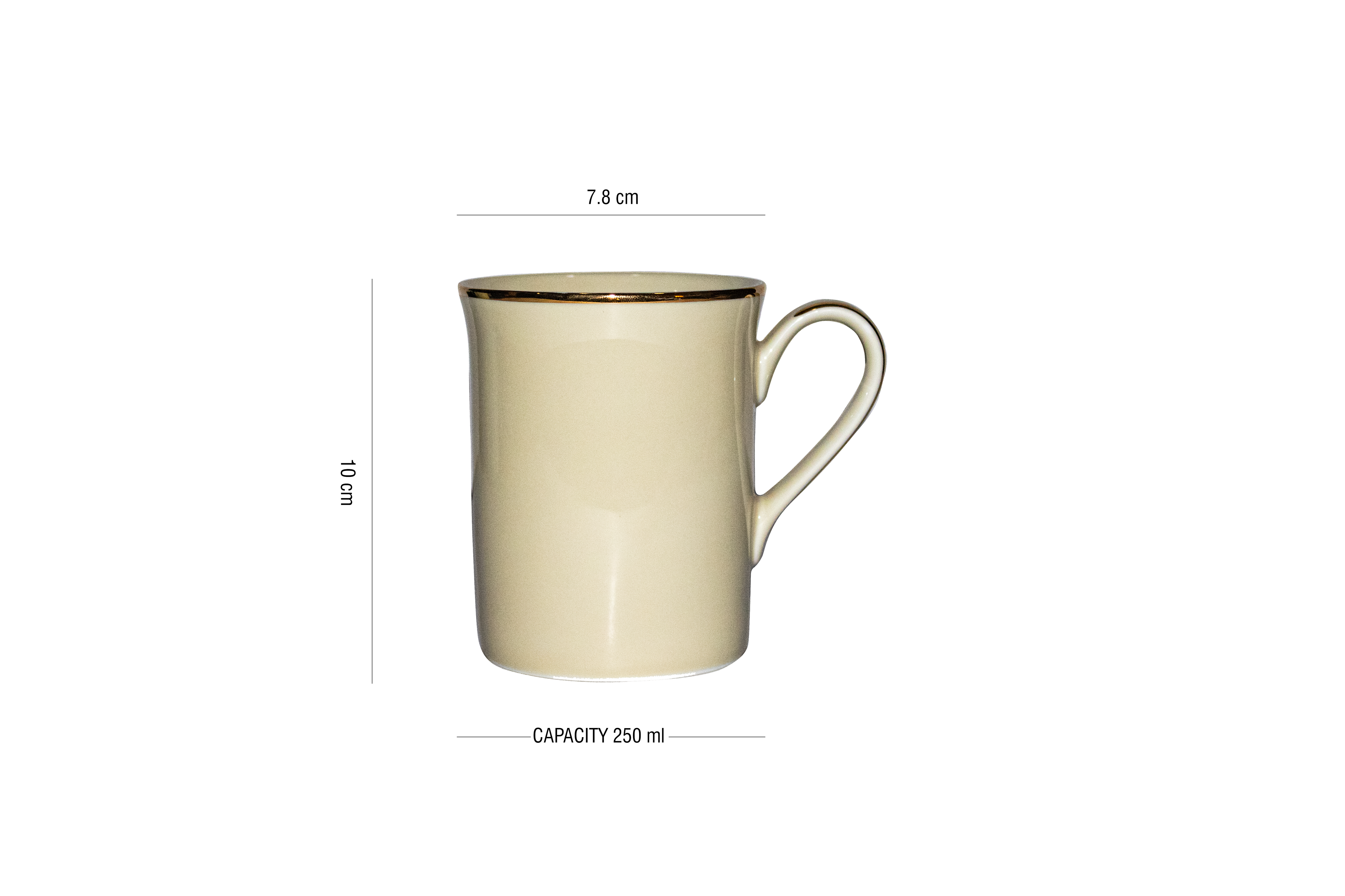 Azure by Dankotuwa Light Brown – Set of 2 Gold Lining Mug Set