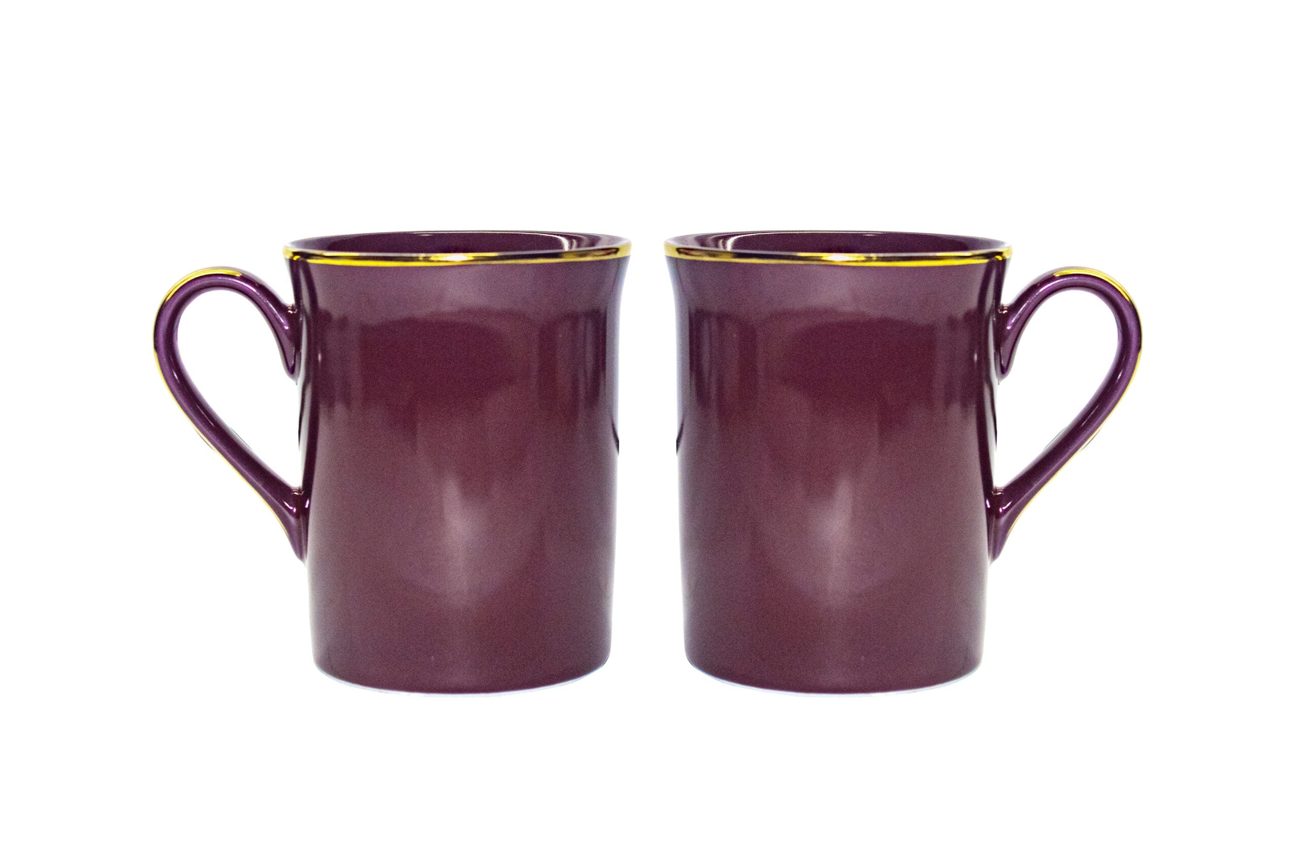 Azure by Dankotuwa Burgundy – Set of 2 Gold Lining Mug Set