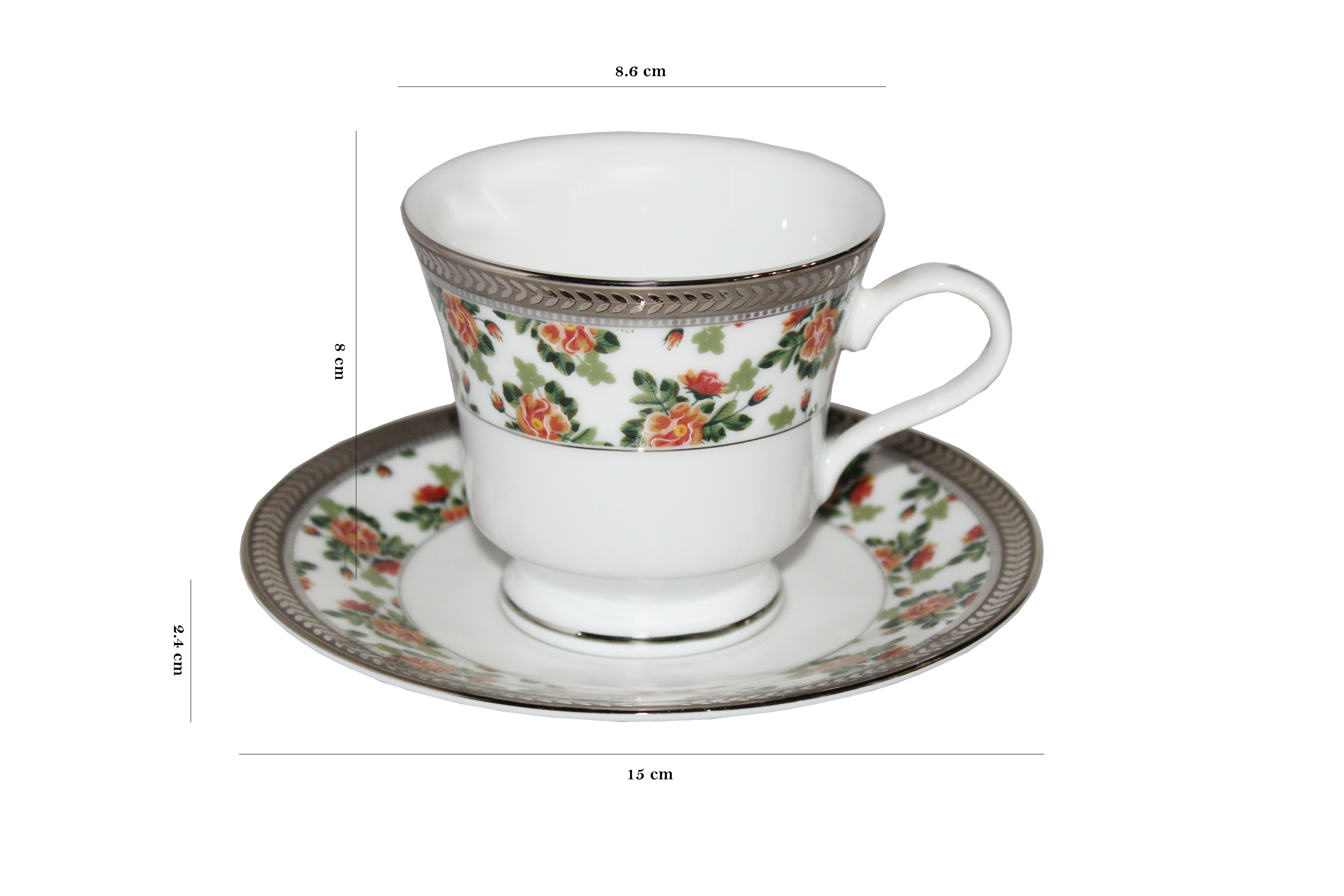 Azure by Dankotuwa Florescent – 12 Piece Platinum Lining Tea Set