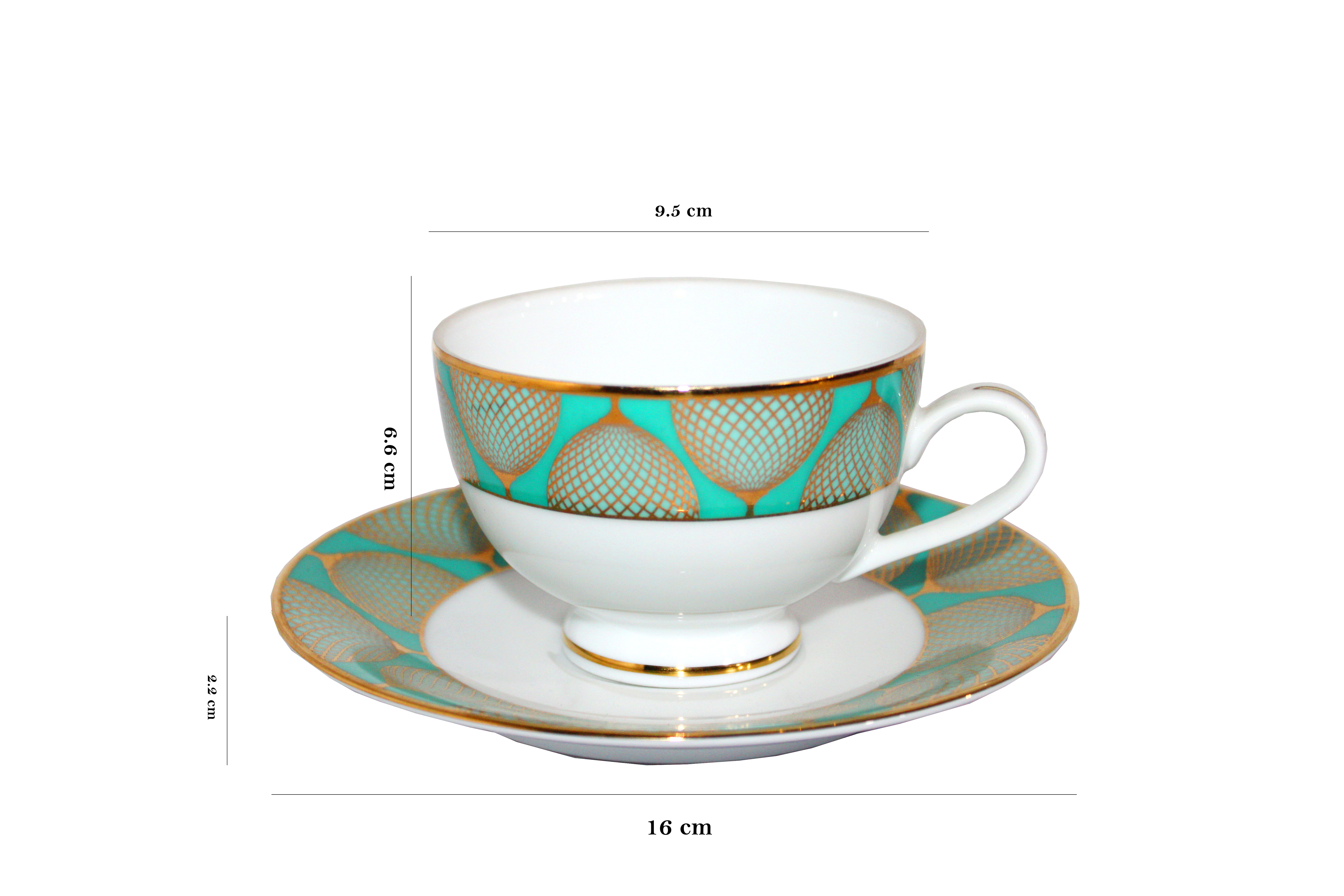 Azure by Dankotuwa Neon Tepal – 12 Piece Gold Lining Tea Set