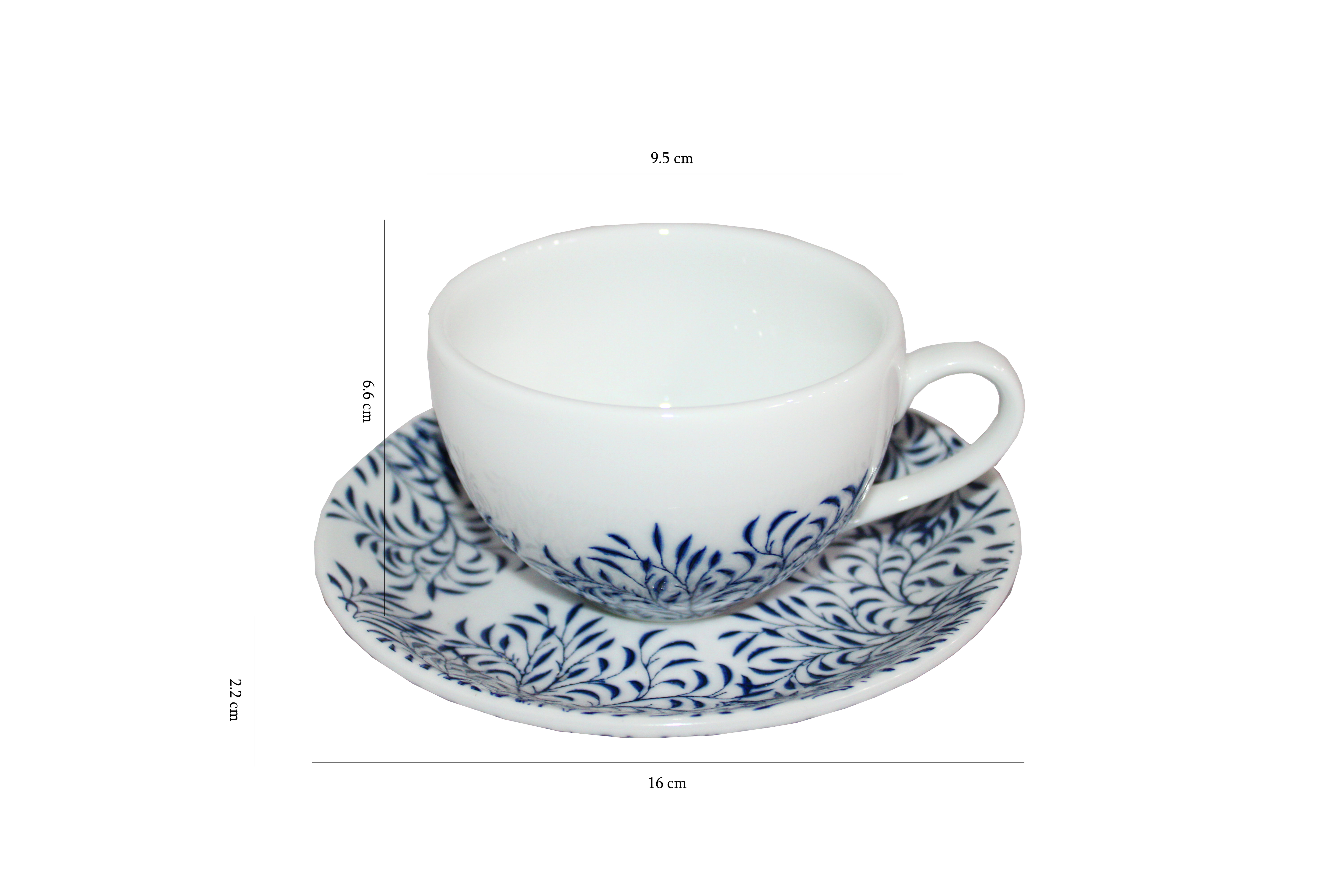 Azure by Dankotuwa Blue Leaf – 12 Piece Tea Set