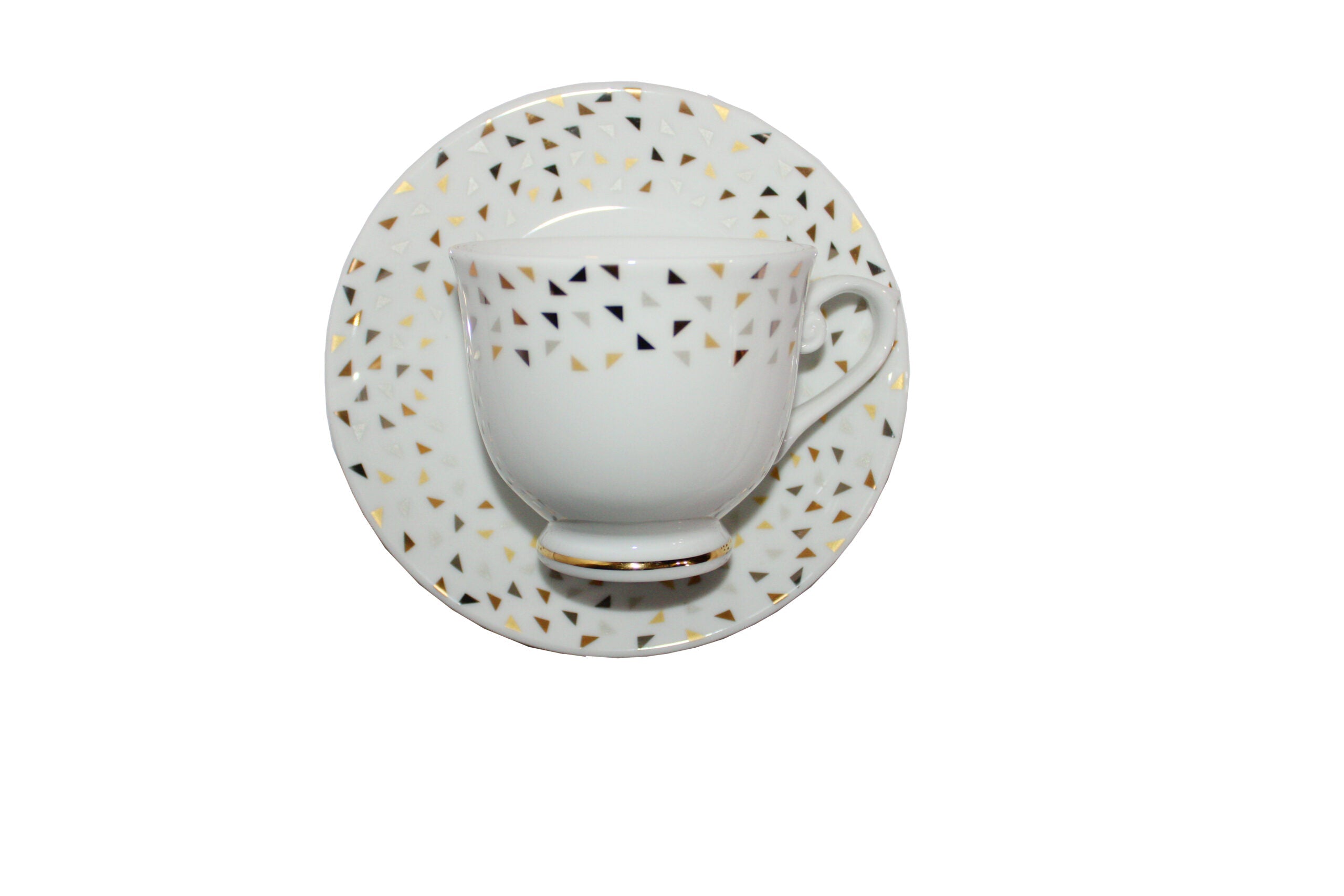 Azure by Dankotuwa Trangle Gold – 12 Piece Gold Lining Tea Set