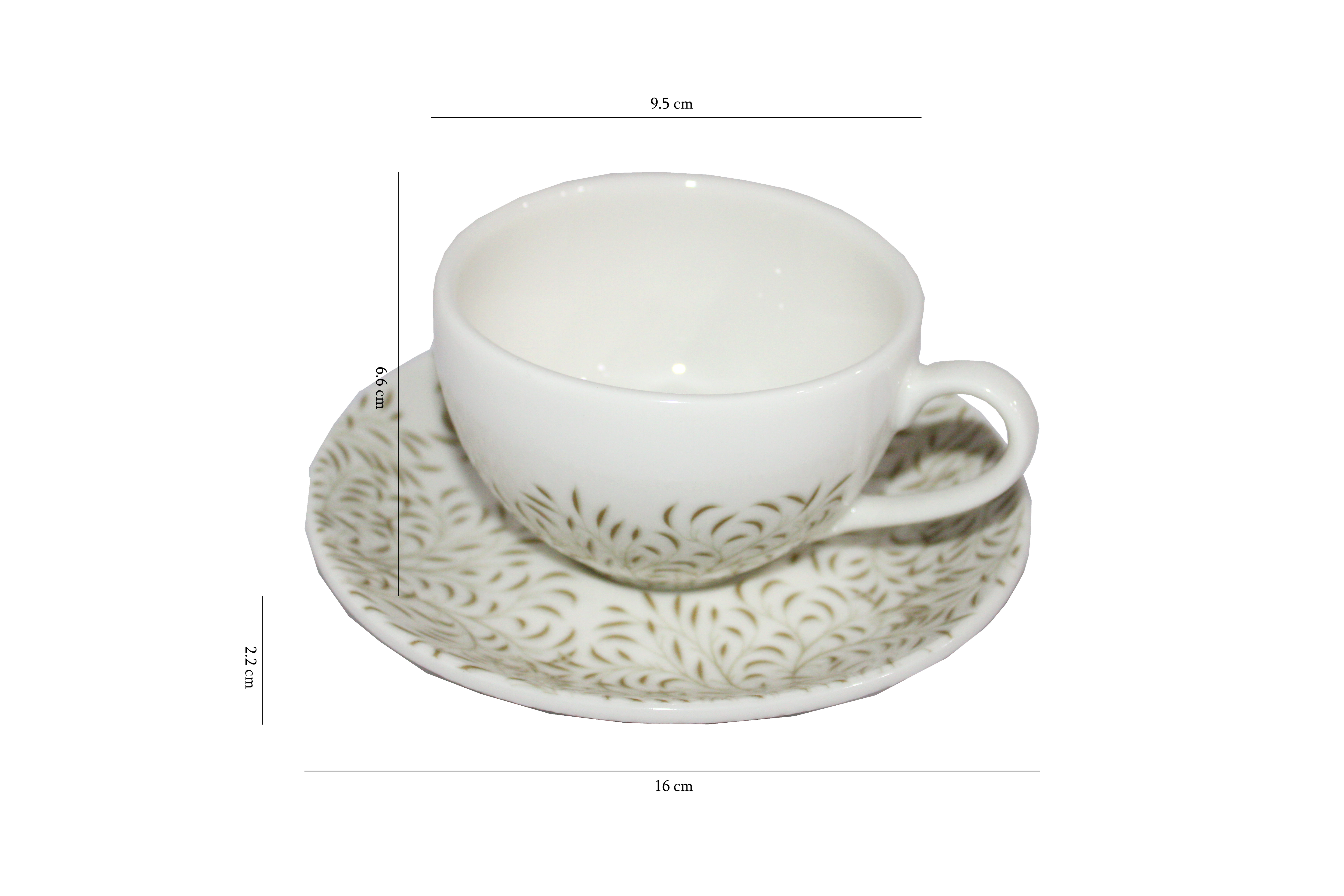 Azure by Dankotuwa Green Leaf – 12 Piece Tea Set