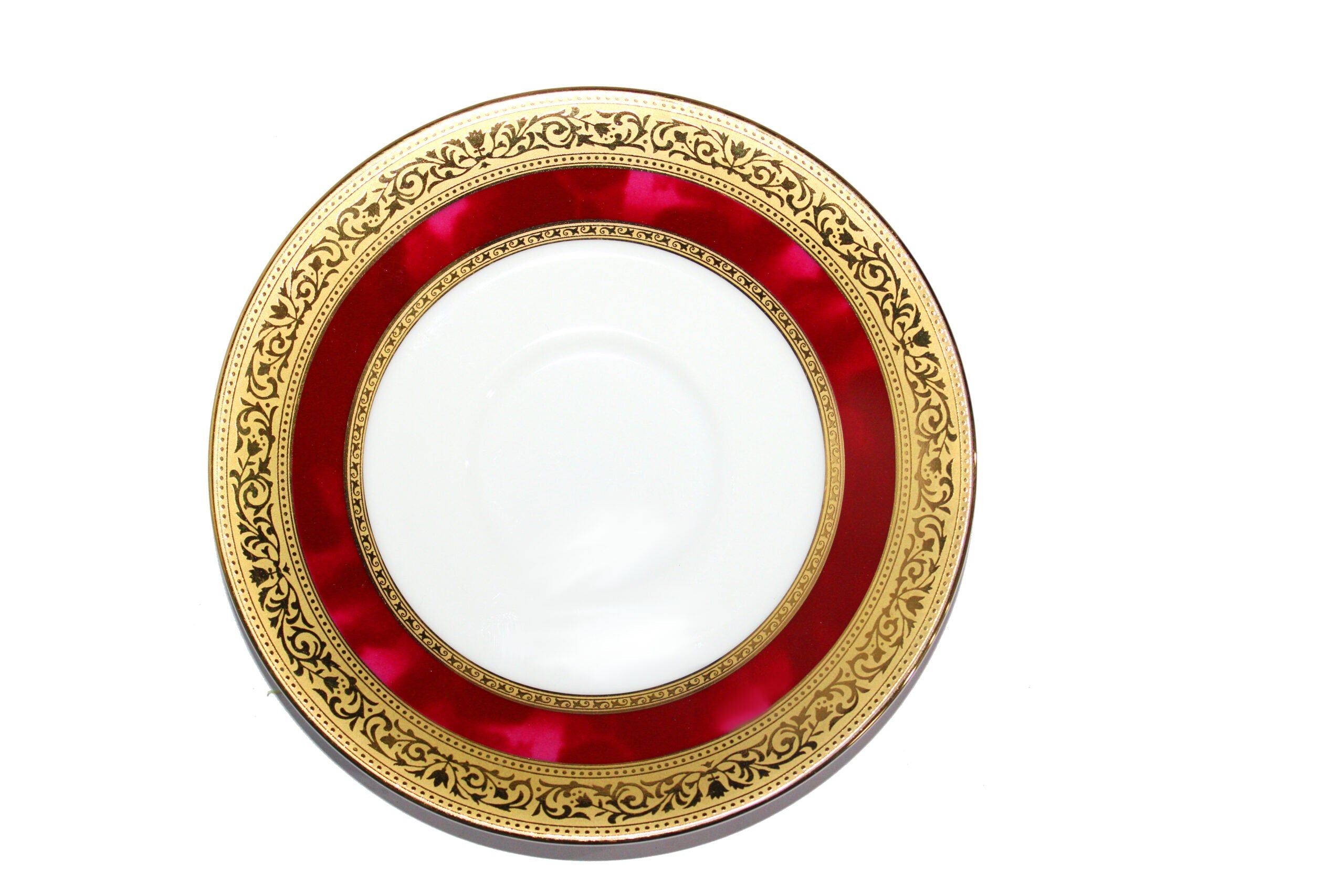 Azure by Dankotuwa Wine Laurel Red – 12 Piece Gold Lining Tea Set