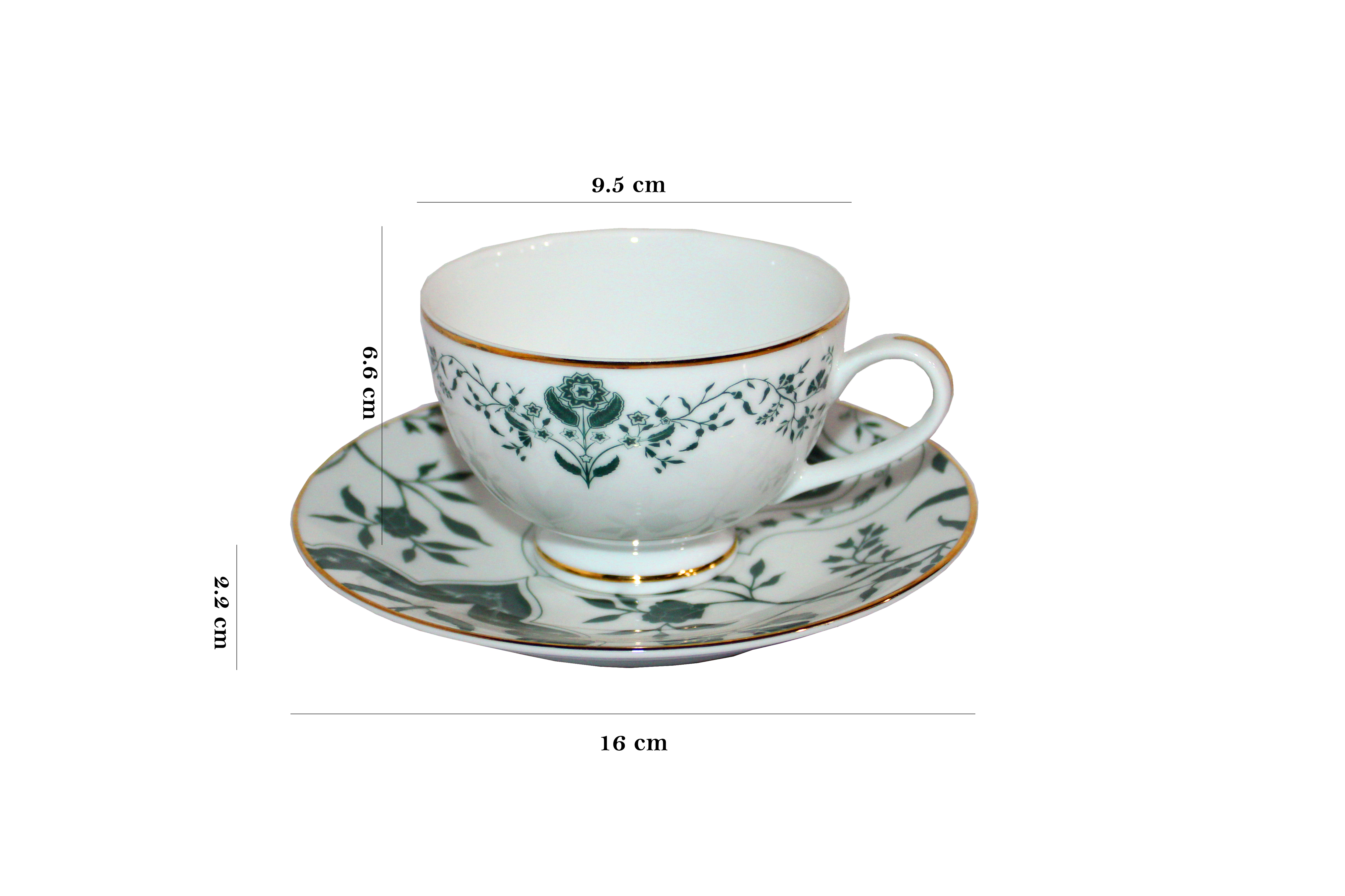 Azure by Dankotuwa Floeur – 12 Piece Gold Lining Tea Set