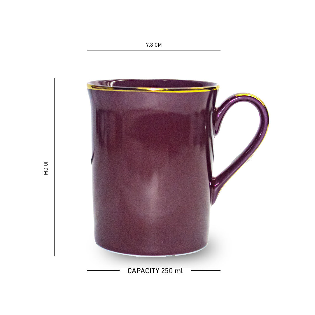 Azure by Dankotuwa Burgundy – Set of 2 Gold Lining Mug Set