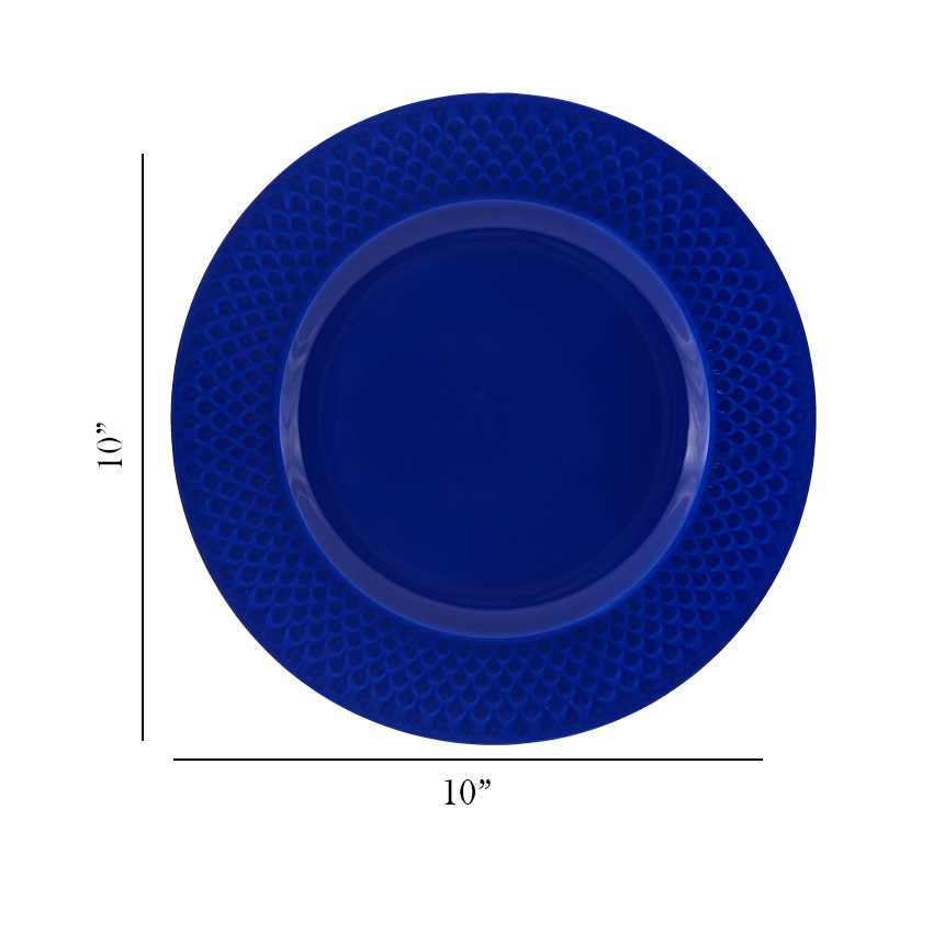 Azure By Dankotuwa Water Drop Dark Blue 21-Piece Porcelain Dinner Set - Gold Lining