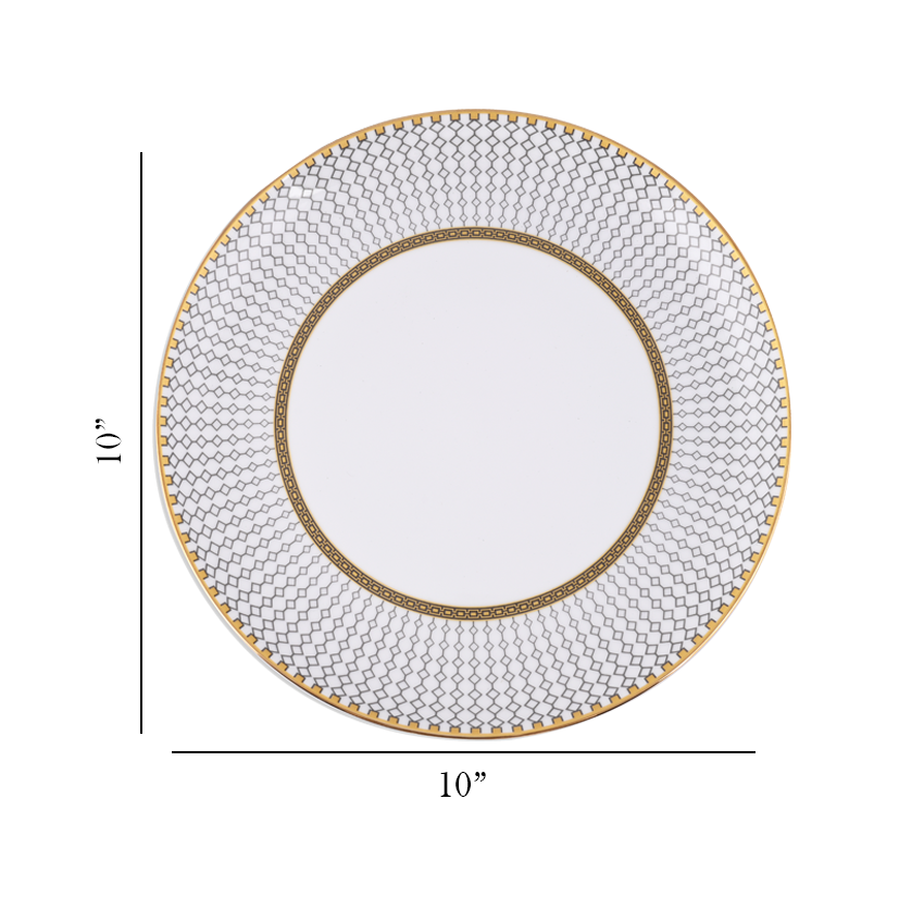 Azure By Dankotuwa Nira 21-Piece Porcelain Dinner Set - Gold Lining