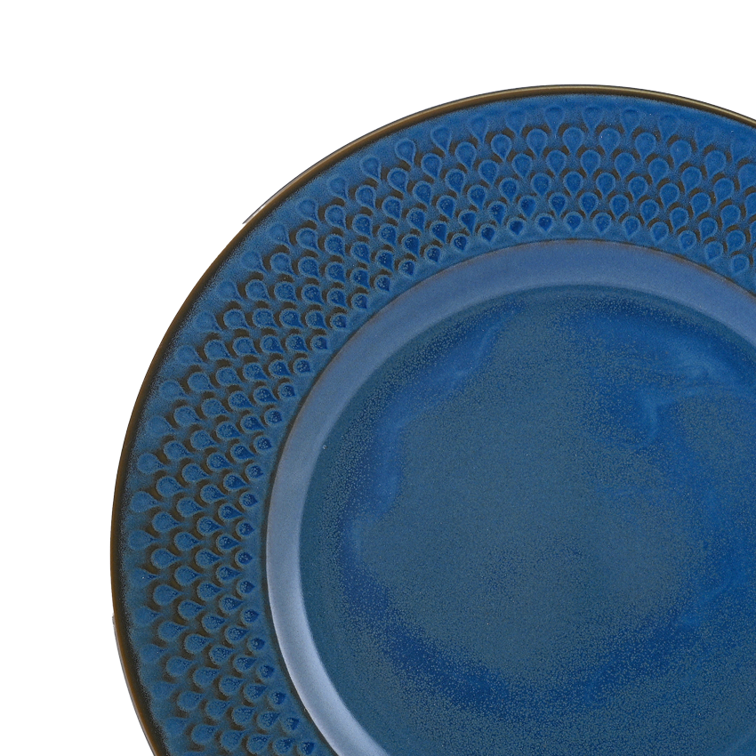Azure By Dankotuwa Water Drop Reactive Blue 21-Piece Porcelain Dinner Set