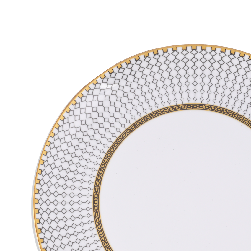 Azure By Dankotuwa Nira 21-Piece Porcelain Dinner Set - Gold Lining