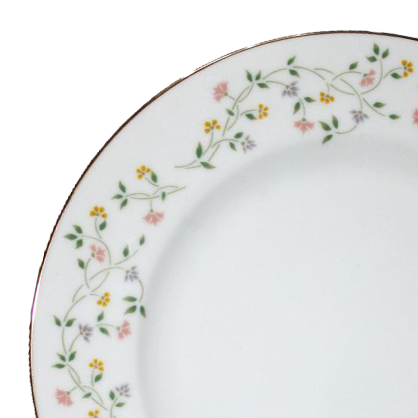 Azure By Dankotuwa Floral Vines 21-Piece Porcelain Dinner Set - Gold Lining