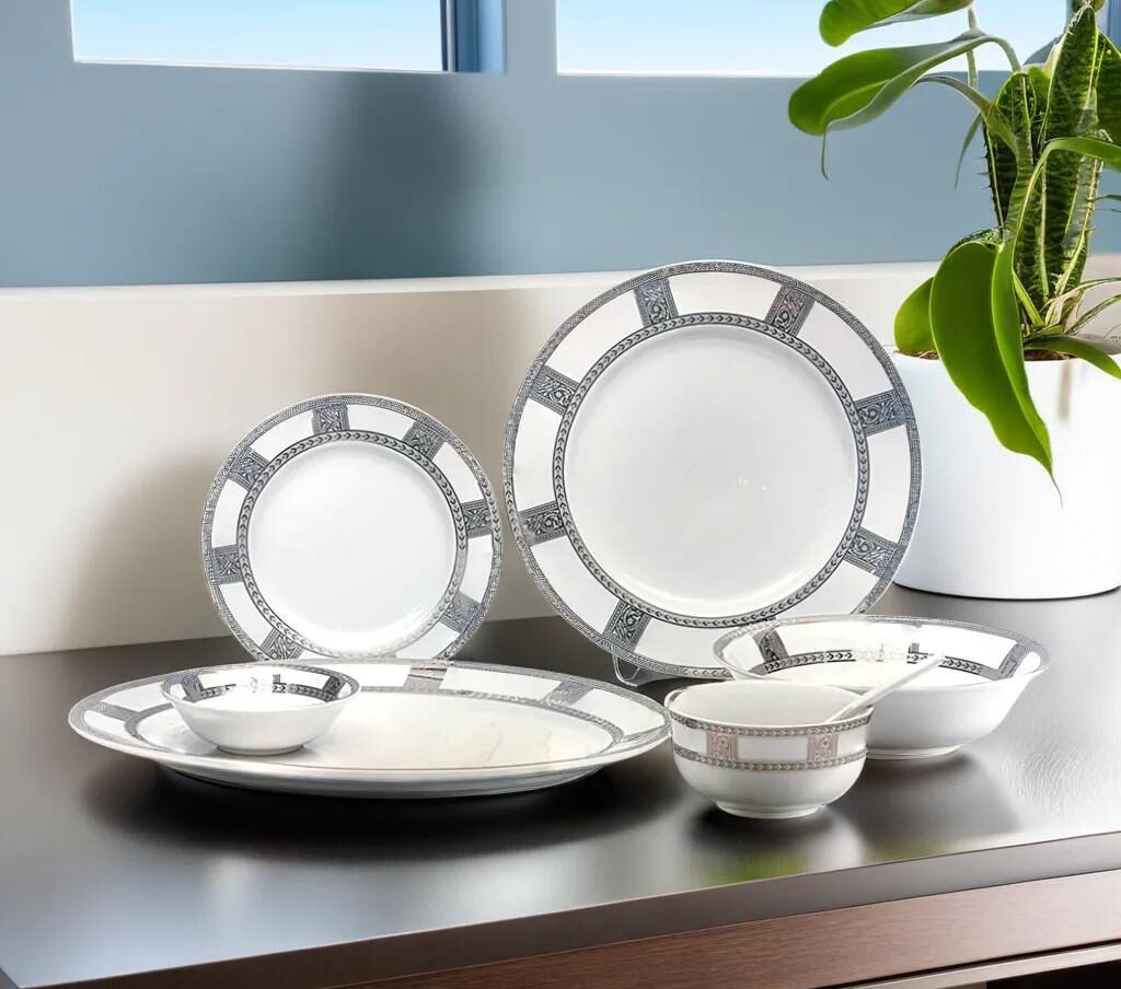Azure Imperial Silver – 21 Piece Platinum Dinner Set