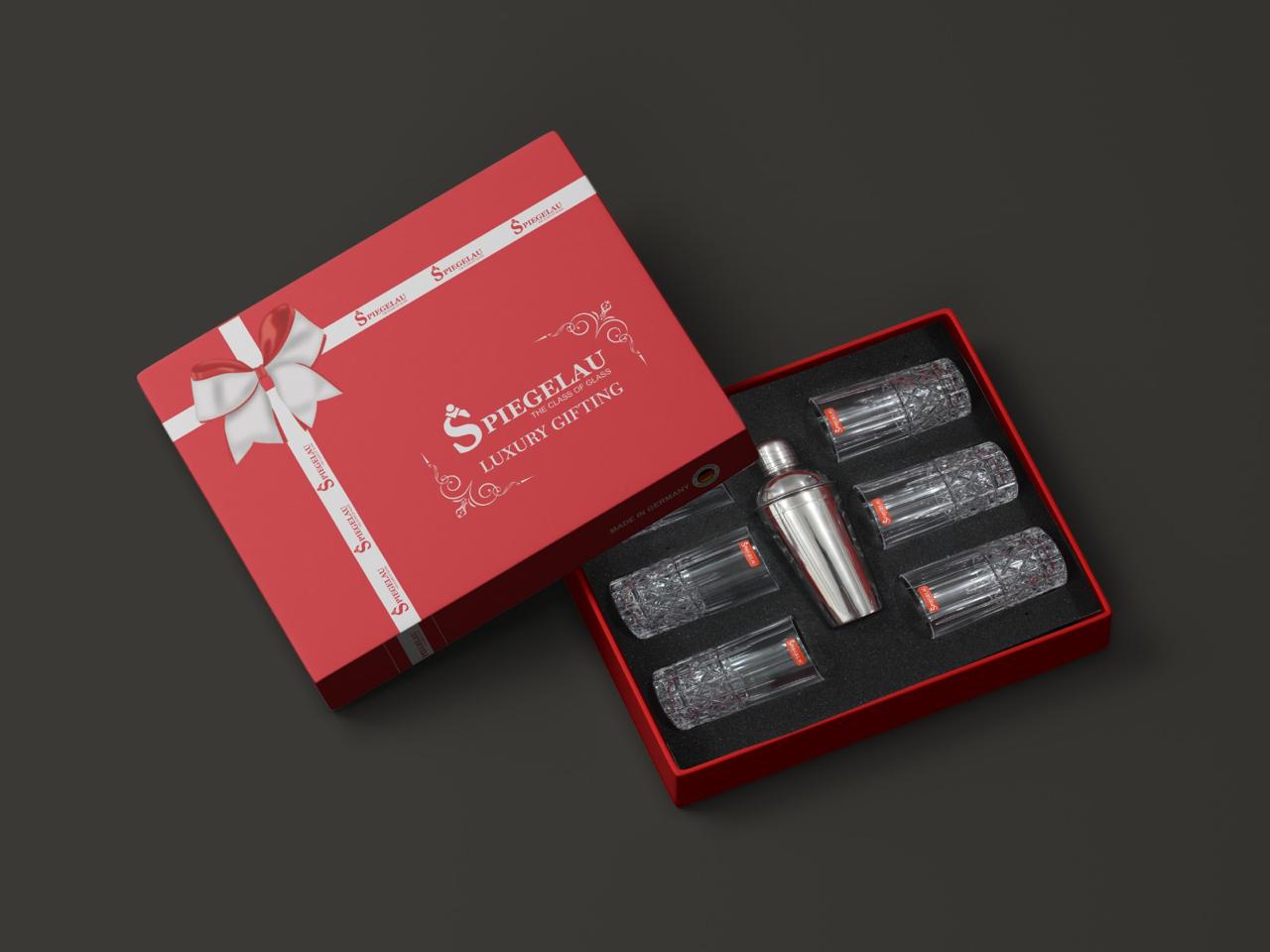 SPIEGELAU Elegance Long Drink Gift Set – 7-Piece Premium Crystal Glassware