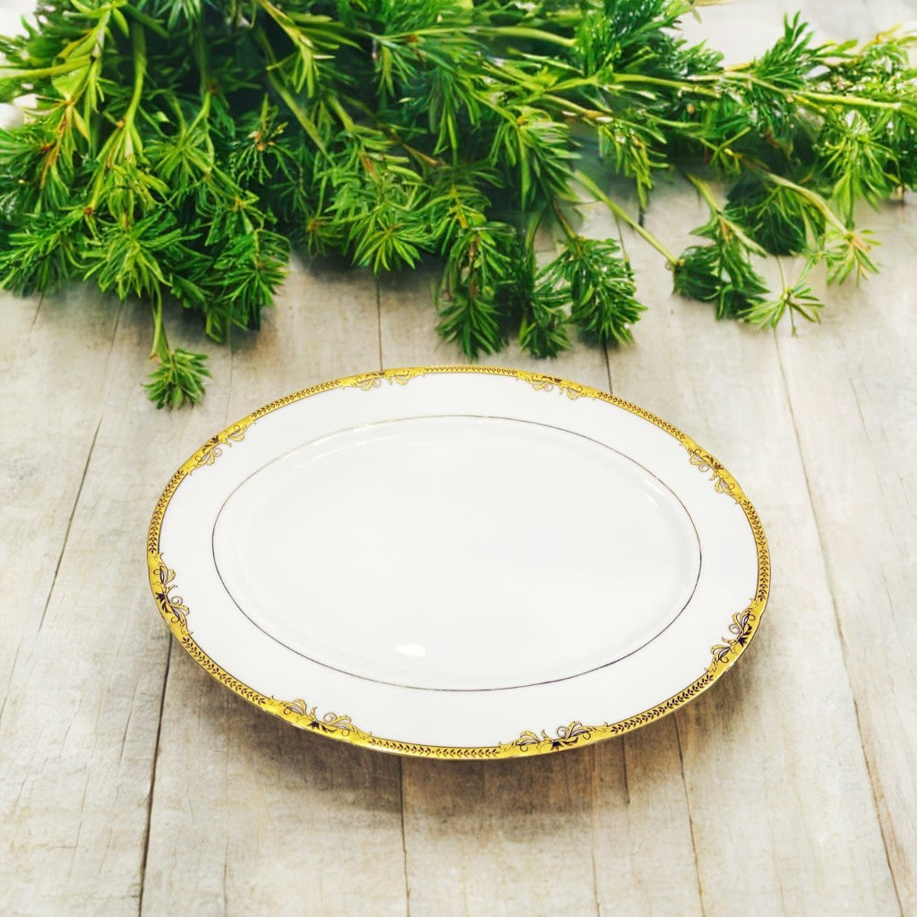Azure Gold Empress Platter and Plate Gift Set