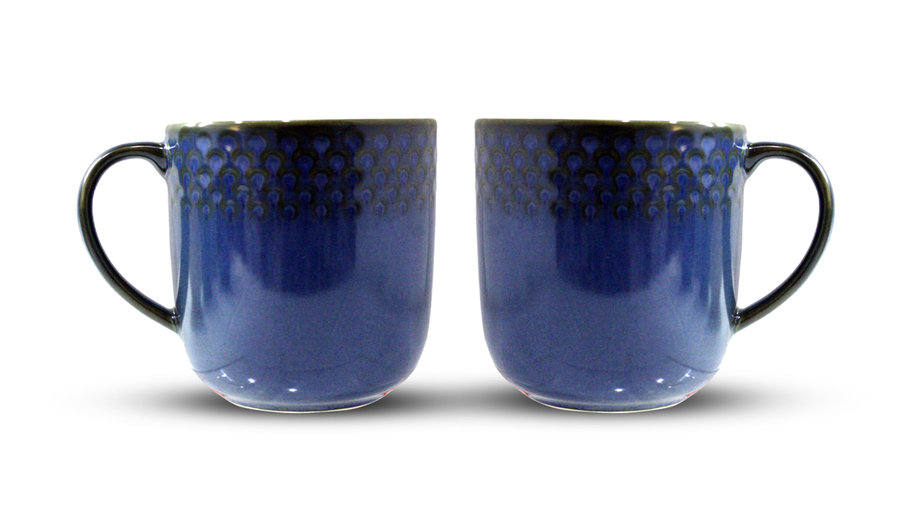Azure by Dankotuwa Waterdrop Reactive Blue – Set of 2 Mug Set
