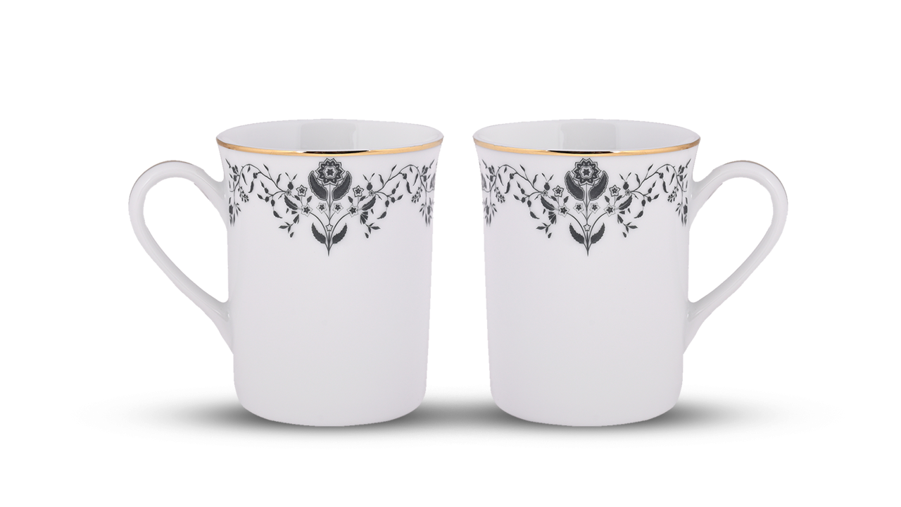 Azure by Dankotuwa Flouer – Set of 2 Gold Lining Mug Set