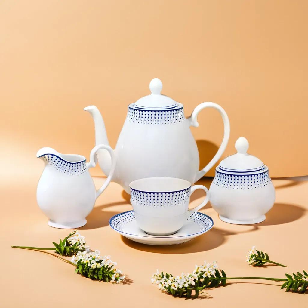 Azure Indigo Whisper – 17 Piece Tea Set