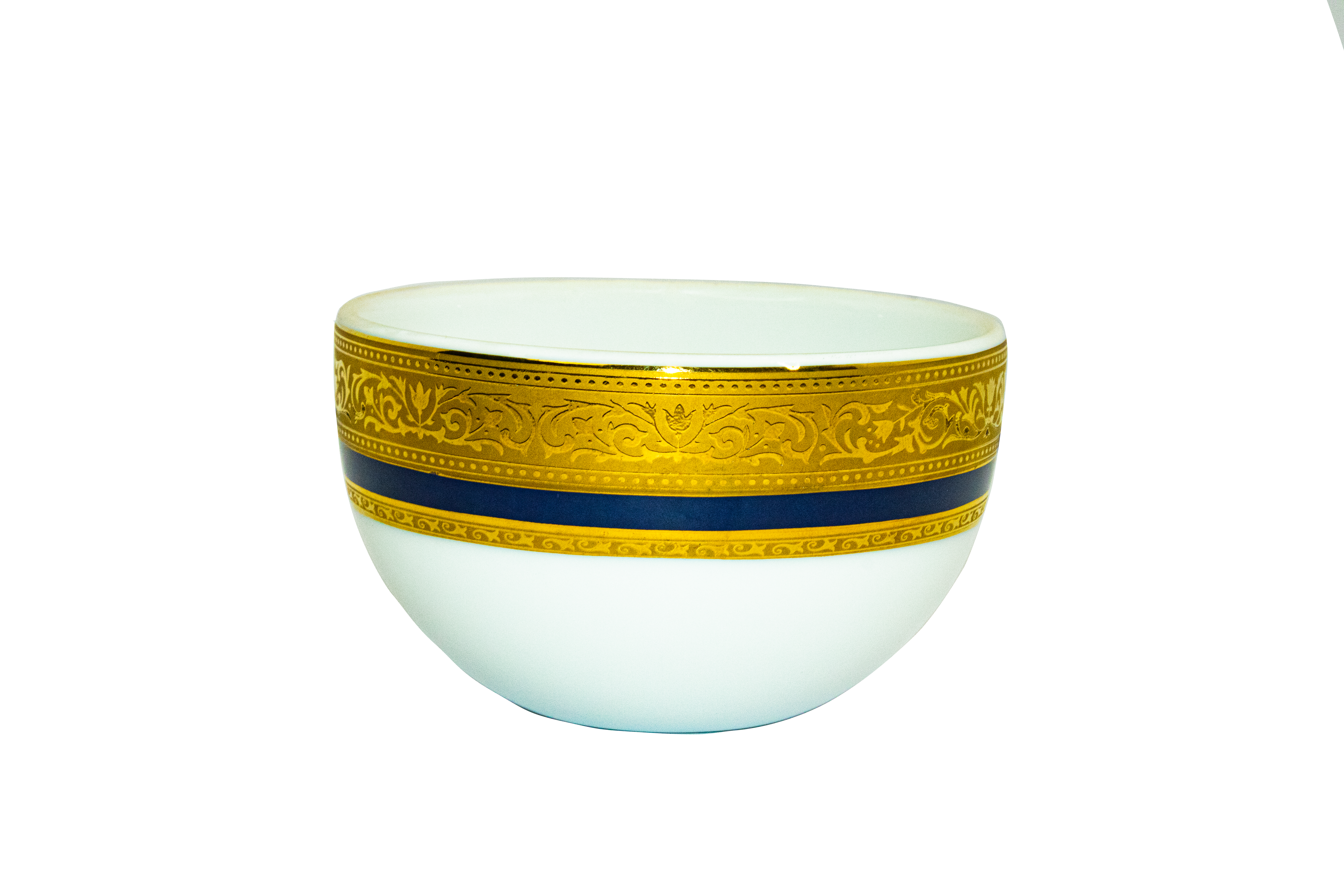 Azure By Dankotuwa Sapphire Laurel Blue 21-Piece Porcelain Dinner Set - Gold Lining