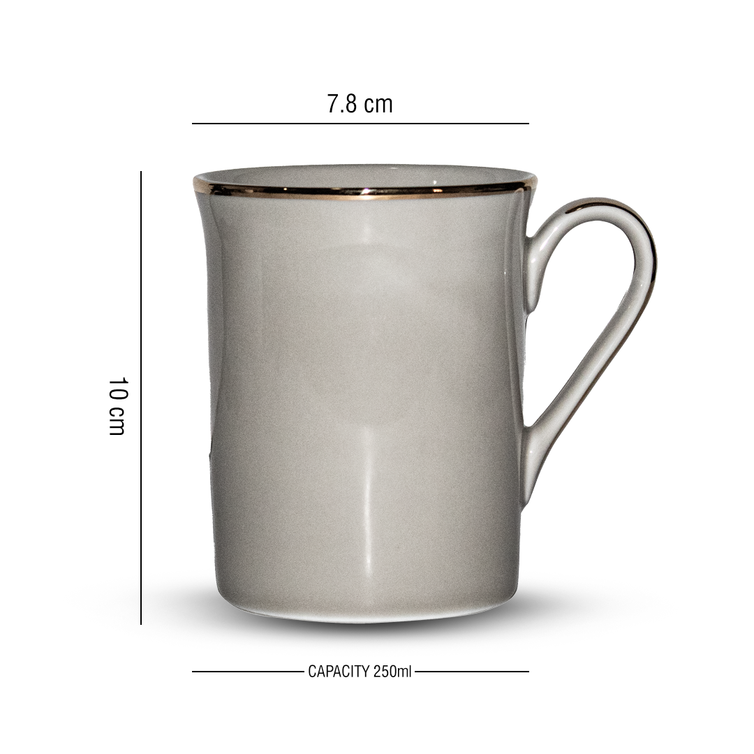 Azure by Dankotuwa Light Grey – Set of 2 Gold Lining Mug Set