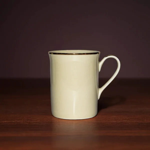 Dankotuwa Light Brown Set of 2 Porcelain Mugs – Gold Lining