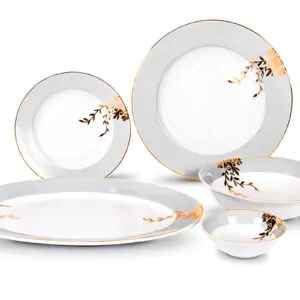 Azure Golden Whisper 21pc Dinner Set- Gold Lining