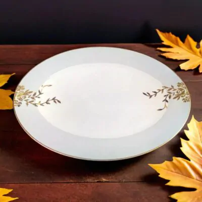 Dankotuwa Gold Rimmed Snack Set – Luxurious Porcelain Platter & Plate Gift Set (Design 21385)