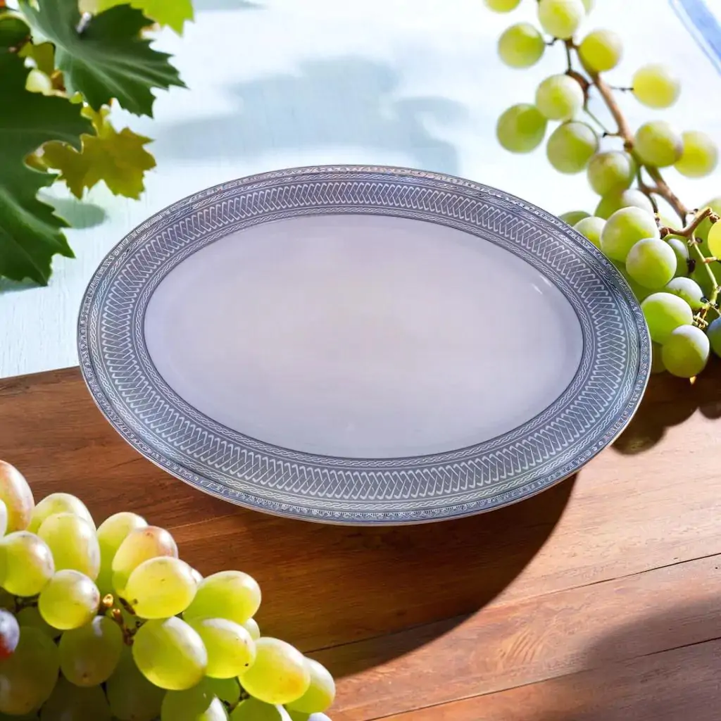 Azure Snack Set – Elegant Porcelain Platter & Plate Gift Set (Design 21504)