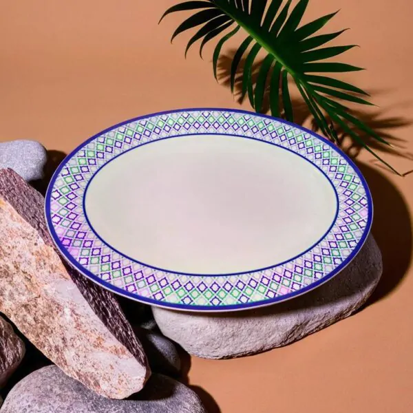 Dankotuwa Glazed Snack Set – Elegant Porcelain Platter & Plate Gift Set (Design 21687)