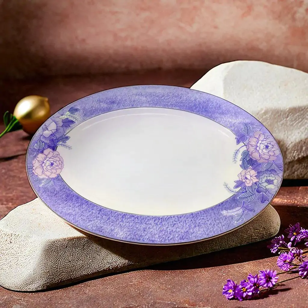 Dankotuwa Glazed Snack Set – Premium Porcelain Platter & Plate Gift Set (Design 21903)