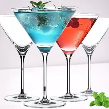 Martini Soiree Glass Set – 4 Martini Glasses & 4 Shot Glasses | 175ml | Premium Crystal
