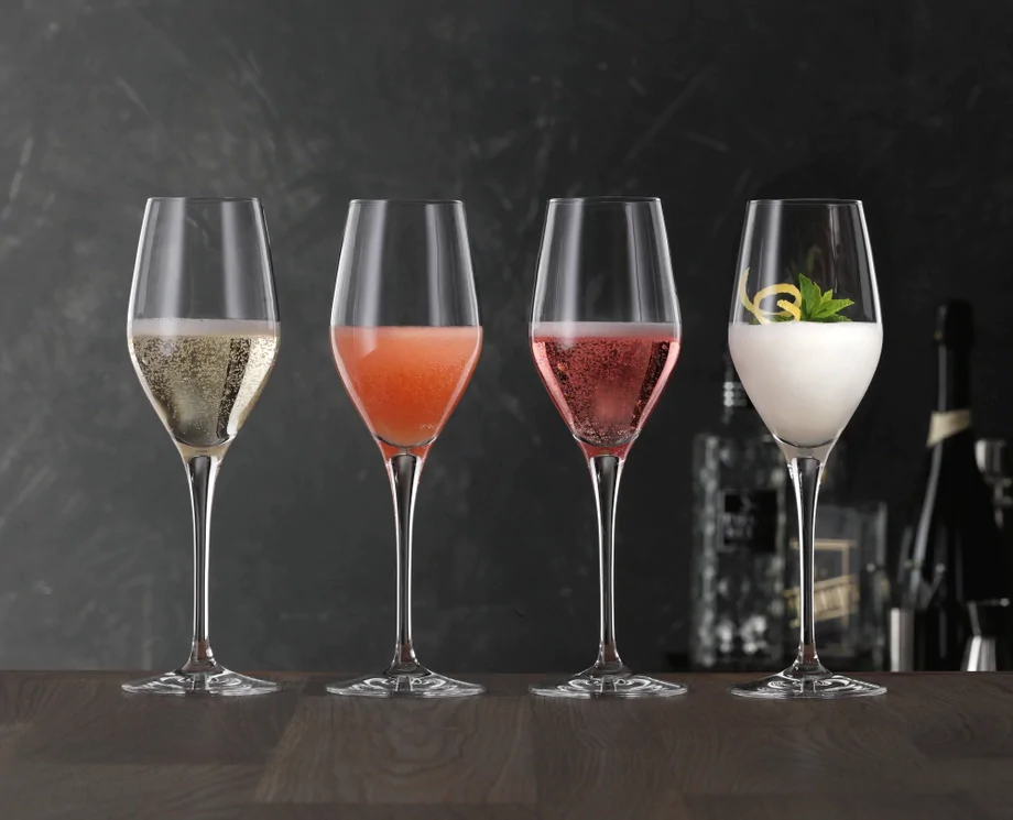 SPIEGELAU Prosecco Crystal Glasses (258ml, Set of 4) - Made in Germany