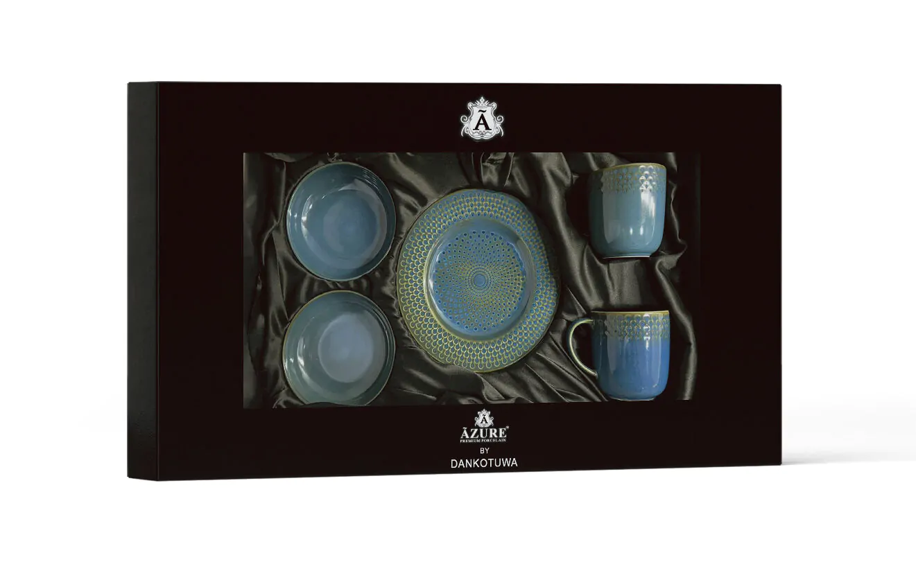 Dankotuwa Water Drop Reactive Blue 6-Piece Snack Gift Set