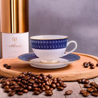 Dankotuwa Ocean Flore 12-Piece Porcelain Tea Cup and Saucer Set