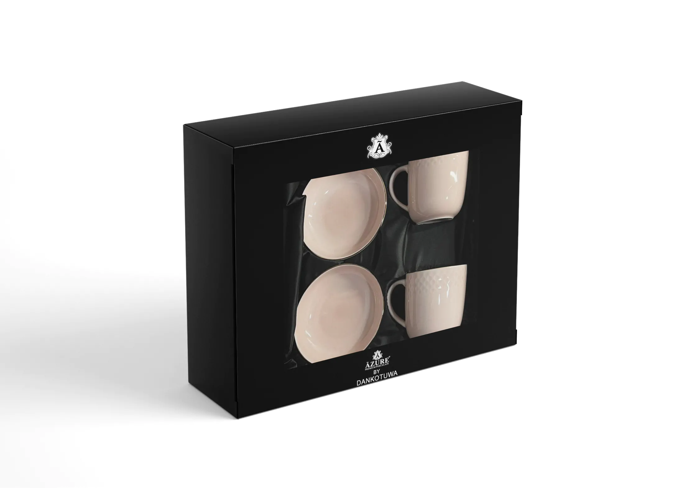 Dankotuwa Glazed 4-Piece Water Drop Pink Snack Gift Set with Gold Lining Dankotuwa Glazed 4-Piece Water Drop Pink Snack Gift Set with Gold Lining