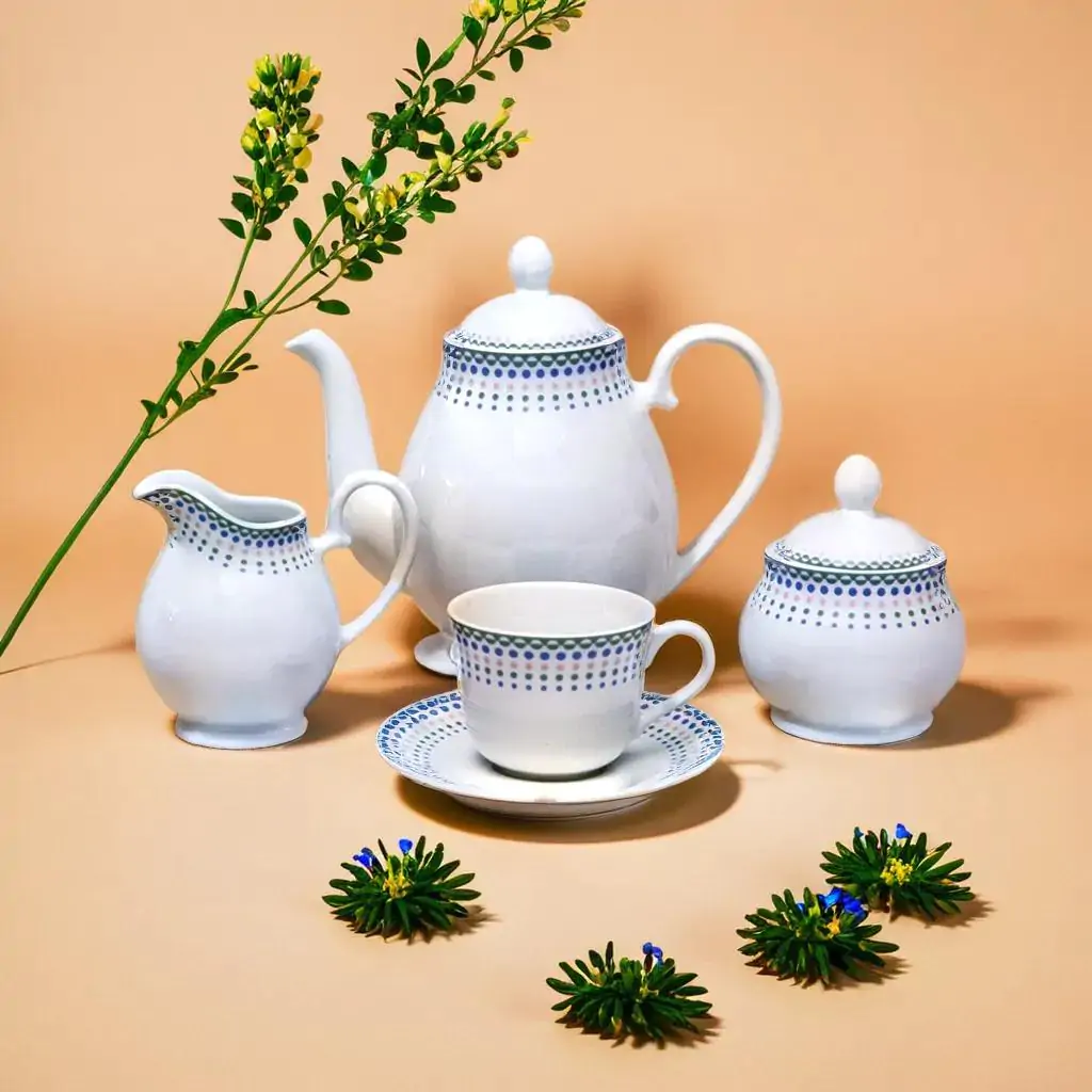 17-Piece Tea Set - Contemporary Formal Tea Service - Premium Porcelain