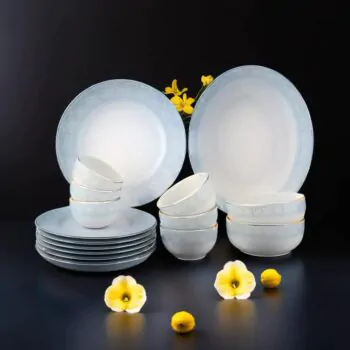 Dankotuwa Pizzi Marlette 21-Piece Porcelain Dinner Set - Platinum Lining