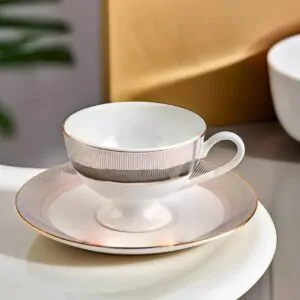 Dankotuwa 12-Piece Platinum-Lined Cup & Saucer Set – Premium Porcelain (Design 21496 PL)