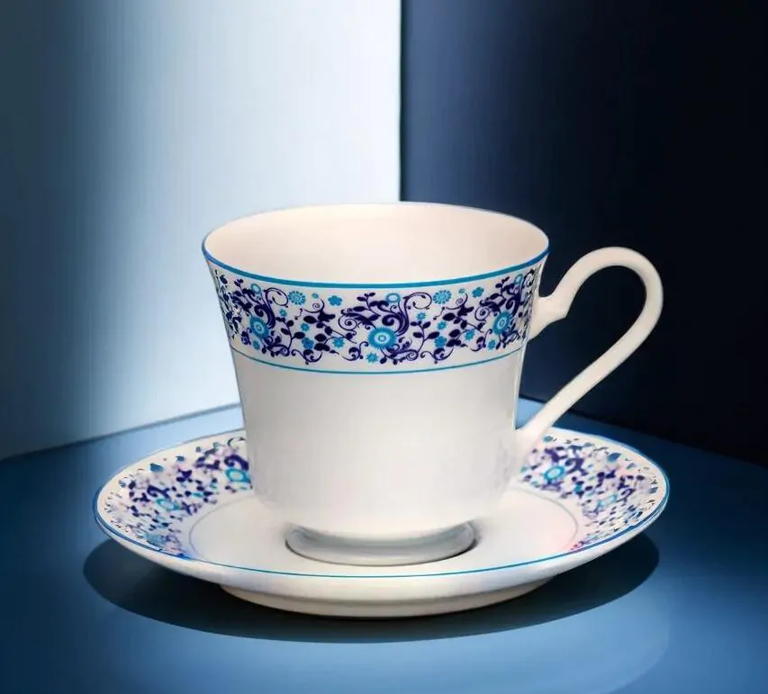 Azure Glazed 12-Piece Cup & Saucer Set