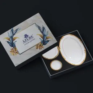 PLATTER & PLATE GIFT SET – 5-Piece Premium Porcelain Collection