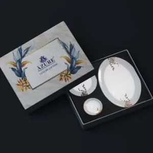 PLATTER & PLATE GIFT SET – 5-Piece Premium Porcelain Collection