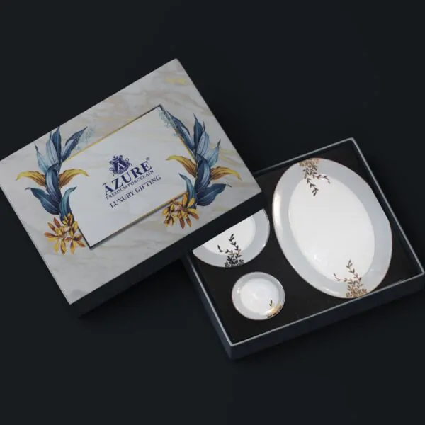 PLATTER & PLATE GIFT SET – 5-Piece Premium Porcelain Collection