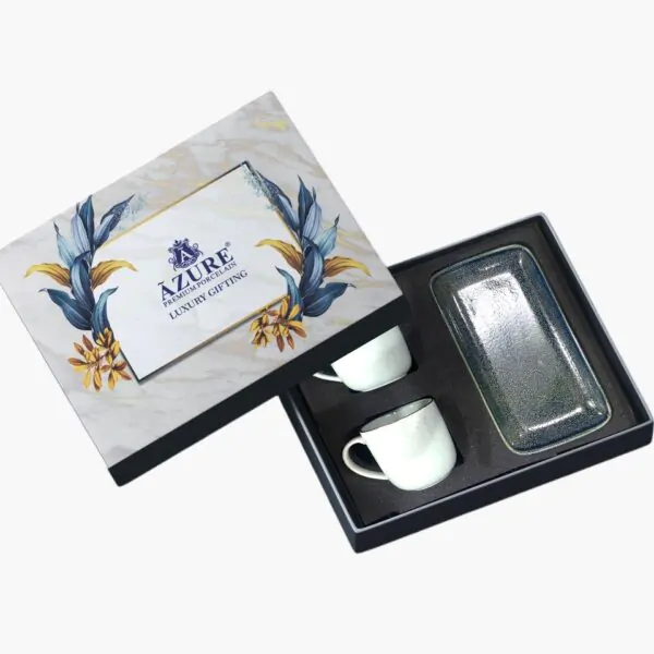 SIP & SNACK GIFT SET – Green (3-Piece Premium Porcelain Set)