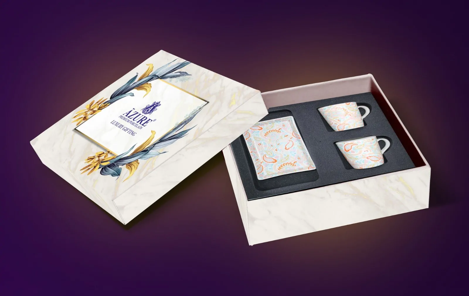 BHUMIJA SMALL GIFT SET – SAFFRON | 3-Piece Stoneware Set