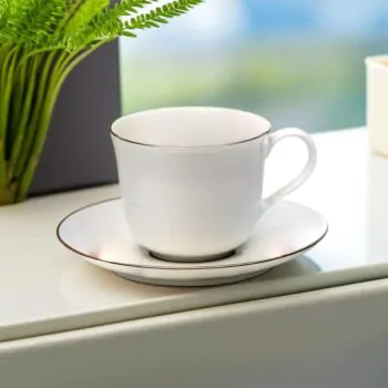 Azure Platinum-Lined 12-Piece Cup & Saucer Set – 21693 PL